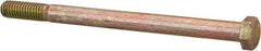 Value Collection - 3/8-16 UNC, 5-1/4" Length Under Head Hex Head Cap Screw - Partially Threaded, Grade 8 Alloy Steel, Zinc Yellow Dichromate Finish, 9/16" Hex - USA Tool & Supply