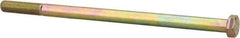 Made in USA - 3/8-24 UNF, 7" Length Under Head Hex Head Cap Screw - Partially Threaded, Grade 8 Alloy Steel, Zinc Yellow Dichromate Finish, 9/16" Hex - USA Tool & Supply