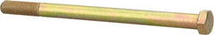 Made in USA - 3/8-24 UNF, 5-1/2" Length Under Head Hex Head Cap Screw - Partially Threaded, Grade 8 Alloy Steel, Zinc Yellow Dichromate Finish, 9/16" Hex - USA Tool & Supply
