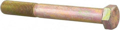 Made in USA - 7/16-20 UNF, 3-1/2" Length Under Head Hex Head Cap Screw - Partially Threaded, Grade 8 Alloy Steel, Zinc Yellow Dichromate Finish, 5/8" Hex - USA Tool & Supply