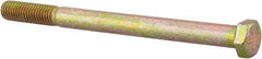 Made in USA - 1/2-13 UNC, 6-1/2" Length Under Head Hex Head Cap Screw - Partially Threaded, Grade 8 Alloy Steel, Zinc Yellow Dichromate Finish, 3/4" Hex - USA Tool & Supply