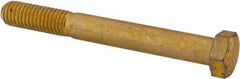 Made in North America - 1/2-13 UNC, 4-1/4" Length Under Head Hex Head Cap Screw - Partially Threaded, Grade 8 Alloy Steel, Zinc Yellow Dichromate Finish, 3/4" Hex - USA Tool & Supply