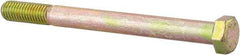 Made in North America - 1/2-13 UNC, 5-3/4" Length Under Head Hex Head Cap Screw - Partially Threaded, Grade 8 Alloy Steel, Zinc Yellow Dichromate Finish, 3/4" Hex - USA Tool & Supply