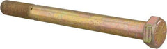 Made in North America - 1/2-20 UNF, 5-1/2" Length Under Head Hex Head Cap Screw - Partially Threaded, Grade 8 Alloy Steel, Zinc Yellow Dichromate Finish, 3/4" Hex - USA Tool & Supply