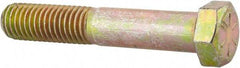 Value Collection - 9/16-12 UNC, 3-1/4" Length Under Head Hex Head Cap Screw - Partially Threaded, Grade 8 Alloy Steel, Zinc Yellow Dichromate Finish, 13/16" Hex - USA Tool & Supply