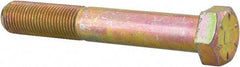 Made in USA - 9/16-18 UNF, 3-3/4" Length Under Head Hex Head Cap Screw - Partially Threaded, Grade 8 Alloy Steel, Zinc Yellow Dichromate Finish, 13/16" Hex - USA Tool & Supply