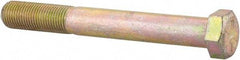 Made in USA - 9/16-18 UNF, 4-1/2" Length Under Head Hex Head Cap Screw - Partially Threaded, Grade 8 Alloy Steel, Zinc Yellow Dichromate Finish, 13/16" Hex - USA Tool & Supply
