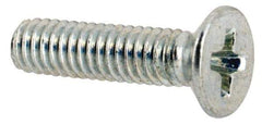 Value Collection - M2.5x0.45 Metric Coarse, 10mm OAL Phillips Drive Machine Screw - Flat Head, Grade 4.8 Steel, Zinc-Plated Finish, Without Washer - USA Tool & Supply