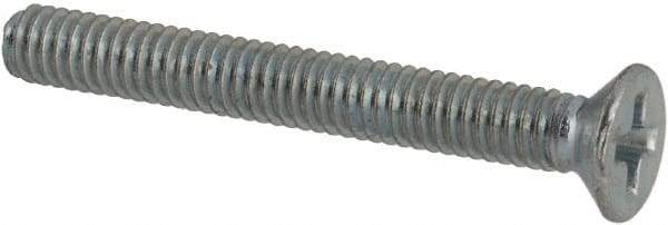Value Collection - M2.5x0.45 Metric Coarse, 20mm OAL Phillips Drive Machine Screw - Flat Head, Grade 4.8 Steel, Zinc-Plated Finish, Without Washer - USA Tool & Supply