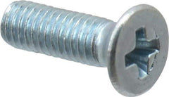 Value Collection - M3x0.50 Metric Coarse, 10mm OAL Phillips Drive Machine Screw - Flat Head, Grade 4.8 Steel, Zinc-Plated Finish, Without Washer - USA Tool & Supply