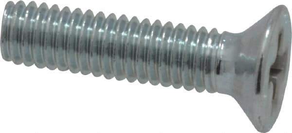 Value Collection - M3x0.50 Metric Coarse, 12mm OAL Phillips Drive Machine Screw - Flat Head, Grade 4.8 Steel, Zinc-Plated Finish, Without Washer - USA Tool & Supply