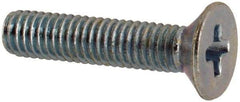 Value Collection - M3x0.50 Metric Coarse, 14mm OAL Phillips Drive Machine Screw - Flat Head, Grade 4.8 Steel, Zinc-Plated Finish, Without Washer - USA Tool & Supply