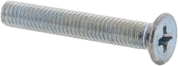 Value Collection - M3x0.50 Metric Coarse, 20mm OAL Phillips Drive Machine Screw - Flat Head, Grade 4.8 Steel, Zinc-Plated Finish, Without Washer - USA Tool & Supply