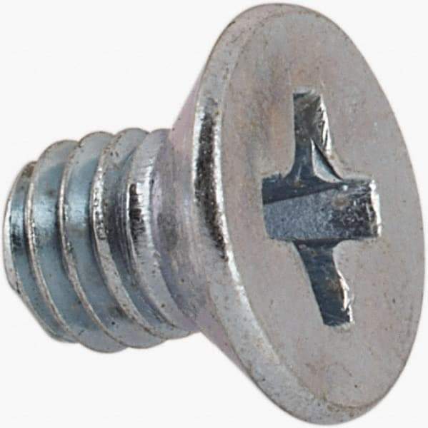 Value Collection - M3x0.50 Metric Coarse, 4mm OAL Phillips Drive Machine Screw - Flat Head, Grade 4.8 Steel, Zinc-Plated Finish, Without Washer - USA Tool & Supply