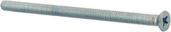 Value Collection - M3x0.50 Metric Coarse, 50mm OAL Phillips Drive Machine Screw - Flat Head, Grade 4.8 Steel, Zinc-Plated Finish, Without Washer - USA Tool & Supply