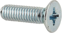 Value Collection - M4x0.70 Metric Coarse, 14mm OAL Phillips Drive Machine Screw - Flat Head, Grade 4.8 Steel, Zinc-Plated Finish, Without Washer - USA Tool & Supply