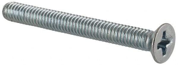 Value Collection - M4x0.70 Metric Coarse, 35mm OAL Phillips Drive Machine Screw - Flat Head, Grade 4.8 Steel, Zinc-Plated Finish, Without Washer - USA Tool & Supply