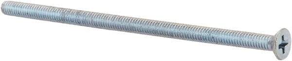 Value Collection - M4x0.70 Metric Coarse, 80mm OAL Phillips Drive Machine Screw - Flat Head, Grade 4.8 Steel, Zinc-Plated Finish, Without Washer - USA Tool & Supply