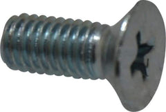 Value Collection - M5x0.80 Metric Coarse, 12mm OAL Phillips Drive Machine Screw - Flat Head, Grade 4.8 Steel, Zinc-Plated Finish, Without Washer - USA Tool & Supply