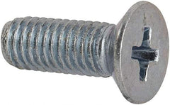 Value Collection - M5x0.80 Metric Coarse, 14mm OAL Phillips Drive Machine Screw - Flat Head, Grade 4.8 Steel, Zinc-Plated Finish, Without Washer - USA Tool & Supply