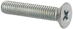 Value Collection - M5x0.80 Metric Coarse, 25mm OAL Phillips Drive Machine Screw - Flat Head, Grade 4.8 Steel, Zinc-Plated Finish, Without Washer - USA Tool & Supply