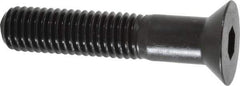 Made in USA - 1/4-20 UNC Hex Socket Drive, 82° Flat Screw - Alloy Steel, Black Oxide Finish, Partially Threaded, 1-3/4" OAL - USA Tool & Supply