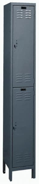 Hallowell - 2 Door, 2 Tier, ValueMax Wardrobe Lockers - USA Tool & Supply