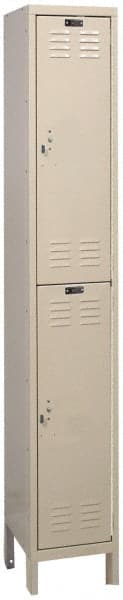 Hallowell - 2 Door, 2 Tier, ValueMax Wardrobe Lockers - USA Tool & Supply