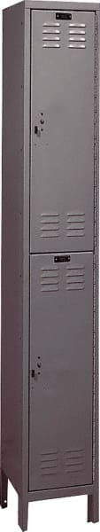 Hallowell - 2 Door, 2 Tier, ValueMax Wardrobe Lockers - USA Tool & Supply