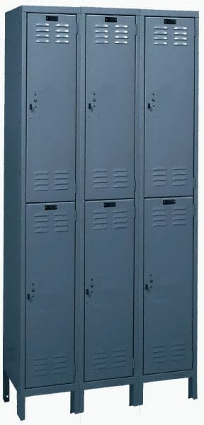 Hallowell - 6 Door, 2 Tier, ValueMax Wardrobe Lockers - USA Tool & Supply