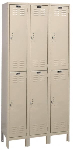 Hallowell - 6 Door, 2 Tier, ValueMax Wardrobe Lockers - USA Tool & Supply