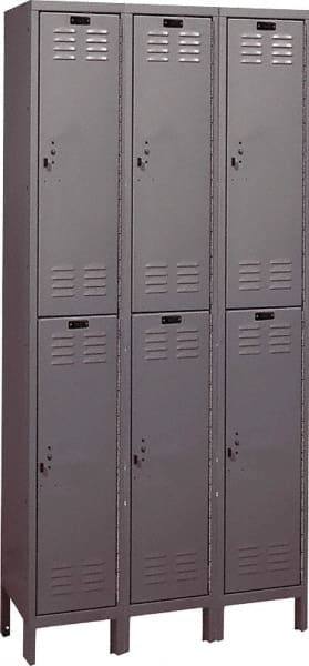 Hallowell - 6 Door, 2 Tier, ValueMax Wardrobe Lockers - USA Tool & Supply