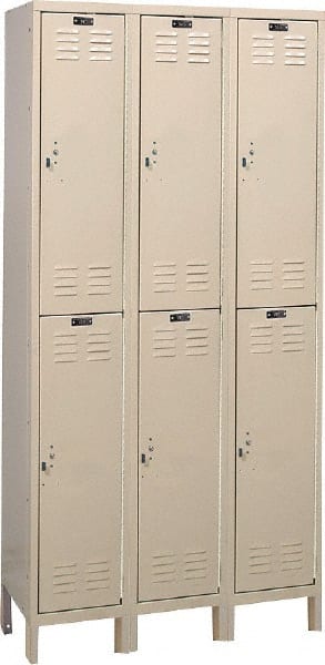 Hallowell - 6 Door, 2 Tier, ValueMax Wardrobe Lockers - USA Tool & Supply