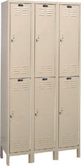 Hallowell - 6 Door, 2 Tier, ValueMax Wardrobe Lockers - USA Tool & Supply