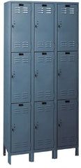 Hallowell - 9 Door, 3 Tier, ValueMax Wardrobe Lockers - USA Tool & Supply