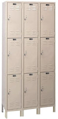 Hallowell - 9 Door, 3 Tier, ValueMax Wardrobe Lockers - USA Tool & Supply