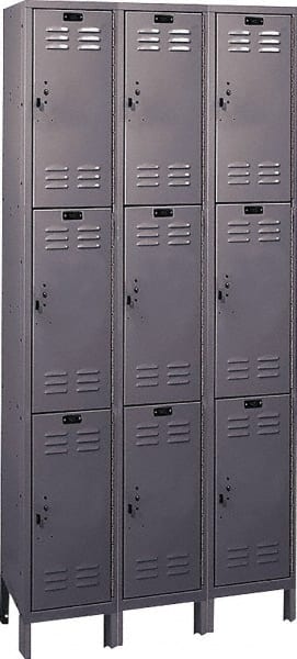 Hallowell - 9 Door, 3 Tier, ValueMax Wardrobe Lockers - USA Tool & Supply