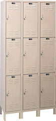 Hallowell - 9 Door, 3 Tier, ValueMax Wardrobe Lockers - USA Tool & Supply