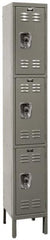 Hallowell - 3 Door, 3 Tier, Ready-Built Wardrobe & Box Lockers - USA Tool & Supply