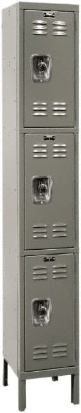Hallowell - 3 Door, 3 Tier, Ready-Built Wardrobe & Box Lockers - USA Tool & Supply