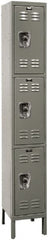 Hallowell - 3 Door, 3 Tier, Ready-Built Wardrobe & Box Lockers - USA Tool & Supply