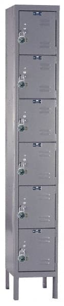 Hallowell - 6 Door, 6 Tier, Ready-Built Wardrobe & Box Lockers - USA Tool & Supply