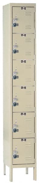 Hallowell - 6 Door, 6 Tier, Ready-Built Wardrobe & Box Lockers - USA Tool & Supply