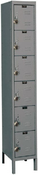 Hallowell - 6 Door, 6 Tier, Ready-Built Wardrobe & Box Lockers - USA Tool & Supply