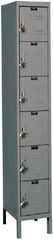 Hallowell - 6 Door, 6 Tier, Ready-Built Wardrobe & Box Lockers - USA Tool & Supply