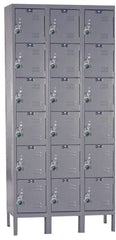 Hallowell - 18 Door, 6 Tier, Ready-Built Wardrobe & Box Lockers - USA Tool & Supply