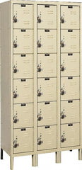 Hallowell - 18 Door, 6 Tier, Ready-Built Wardrobe & Box Lockers - USA Tool & Supply
