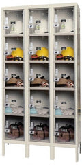 Hallowell - 15 Door, 5 Tier, Safety-View Plus Box Lockers - USA Tool & Supply