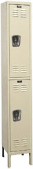 Hallowell - 2 Door, 2 Tier, Galvanite Corrosion Resistant Wardrobe & Box Lockers - USA Tool & Supply