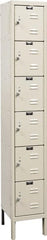 Hallowell - 6 Door, 6 Tier, Galvanite Corrosion Resistant Wardrobe & Box Lockers - USA Tool & Supply